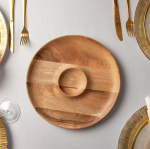 Bandeja de servicio para comida, tabla de queso de Carga inteligente, 2 tamaños M L, redonda, artesanía Tienphong, nuevo diseño - Product Image 5