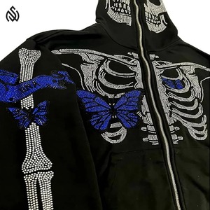 Service OEM Survêtement en strass de coupe régulière, tenue décontractée, sweat à capuche et jogging, survêtement en strass pour hommes - Product Image 5