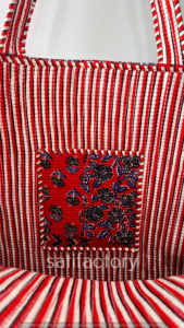 Bolsa de mano acolchada de tela de algodón, bolsa de viaje y compras con cierre abierto grande, diseño de retazos, regalo para ella - Product Image 6