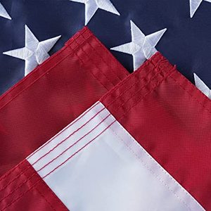 Drapeau américain USA TOP FLAGSINC 2,5x4 pour extérieur, fabriqué aux États-Unis, résistant au vent fort, étoiles brodées, durable, en nylon cousu, résistant aux intempéries - Product Image 3