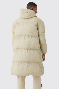 Doudoune à capuche à la palangre de poche très exigeante en duvet écru coupe-vent personnalisé polyester hiver extérieur bulle vestes pour hommes - Product Image 2