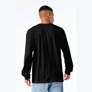 Camiseta Formal Unisex Gris de Manga Larga, Tejido de Punto Heather, 52% Algodón Peinado Airlume, 48% Poliéster, 4.2 Oz, 32 Hilos - Product Image 3