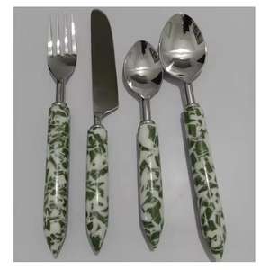 Offre spéciale Meilleur design en acier inoxydable plaqué or avec poignée tactile en résine et en bois pour la cuisine et la salle à manger - Product Image 6