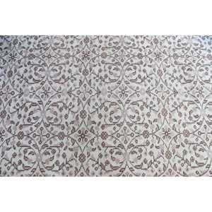 พรมวินเทจลายแอคเซนต์ ขนาด 3.4x6.4 ฟุต พรมตุรกี พรมขนสัตว์สีขาวน้ำตาลลายนามธรรม - Product Image 4