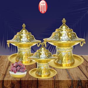 ชามโลหะสำเร็จรูปสีทองเงินเกรดสูงสินค้าอาหรับราคาไม่แพง - Product Image 2