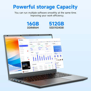 Ordinateur portable Intel avec écran IPS de 15,6 pouces 1366x768, 16 Go + 512 Go/256 Go SSD + HDD, Windows 10, taux de rafraîchissement de 144 Hz, clavier anglais, prise US - Product Image 3