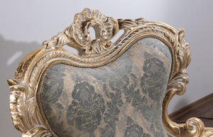 Classic Royal Design Accent Chair Featuring Ornate Gold Leaf Finishing and Jacquard Floral <b>Upholstery</b> - Product Image 4