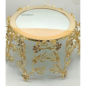 Plateau de service de fruits rond en aluminium plaqué or Table à manger en laiton et métal de la plus haute qualité Bol de nourriture élégant à bon prix - Product Image 6