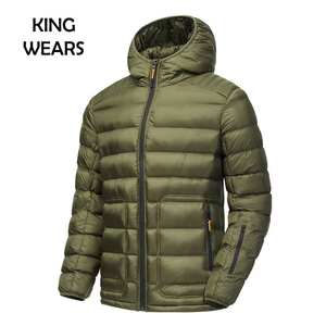 Veste matelassée à capuche en coton de haute qualité, sur mesure, grande taille, fermeture éclair, pour hommes, arrivée hivernale, manteaux en duvet, service OEM - Product Image 1
