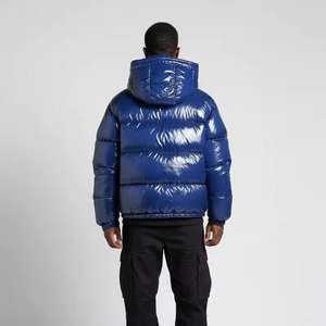 Veste bomber de haute qualité, style vintage, matière polyester brillante, couleur unie, veste matelassée décontractée de qualité supérieure - Product Image 4