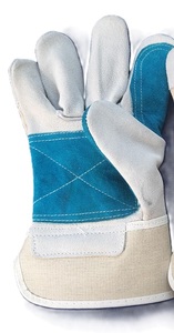 Guantes de seguridad para el trabajo industrial Forro de algodón de cuero dividido de doble palma Transpirable Suave Flexible Durable para soldadura Antideslizante - Product Image 2