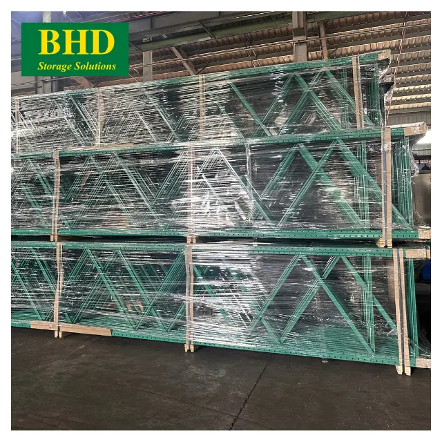 Precio bajo para la eficiencia de almacenamiento en almacén con marco ensamblado verde de BHD Vietnam Estantería de palés estándar de EE. UU. Estantería de apilamiento
