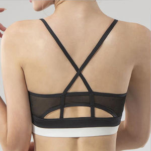 Soutien-gorge de sport uni pour femmes, respirant, haut de yoga, fourniture de marque privée, soutien-gorge de sport - Product Image 6