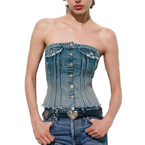 Top de Mezclilla Personalizado sin Mangas para Mujer, Transpirable, Sólido, de Alta Calidad, Venta al por Mayor, de Primera Calidad - Product Image 1