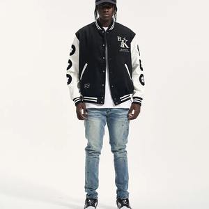 Chaqueta con letras de béisbol personalizada de alta calidad para hombre con parches bordados de chenilla bajo MOQ tela de lona estilo universitario - Product Image 4