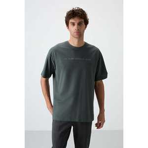 Camiseta Oversize para Hombre Color Caqui, 100% Algodón Jersey, Textura Gruesa, Estampada-88371 - Product Image 6