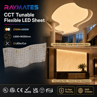 Feuille LED personnalisée en usine, feuille de rétroéclairage CCT 2700+6500K réglable, feuille LED flexible 24V pour rétroéclairage de comptoir