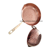 Poêle à frire Kadai en cuivre et acier inoxydable, fabrication artisanale, design moderne, compatible lave-vaisselle, équipement de cuisine de haute qualité pour la cuisson