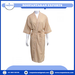 ชุดคลุมชุดกิโมโนผ้าฝ้าย100% ลายดอกไม้สีฟ้าชุดคลุมสำหรับอาบน้ำสายสปาเก็ตตี้ - Product Image 2