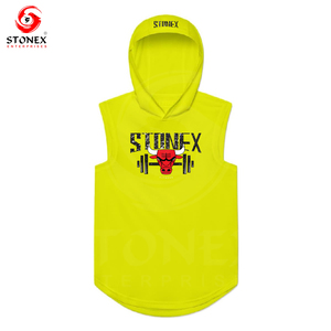 Factory Price Men's Workout Hooded Sports Training <b>Sleeveless</b> Gym Hoodies Bodybuilding <b>Sleeveless</b> <b>Hoodie</b> - Product Image 5