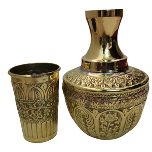 High Quality <b>Vintage</b> Pure Brass Surahi With Engraving Polish Finished For Kitchen Use Antique Arabic Surahi Kitchenware Item - Product Image 6