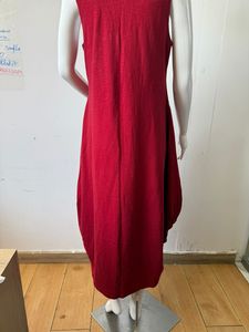 Maxi vestido sin mangas de estilo Vintage para mujer, cuello suelto, sin mangas, transpirable, lavable, con Bolsillos y borlas para verano y otoño - Product Image 3