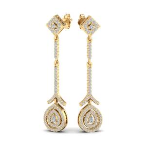 REYES Nuevo Diseño, Pendientes Colgantes de Oro Amarillo de 14K y 18K con Moissanita para Mujer, Pendientes de Joyería Fina de Lujo para Boda - Product Image 3