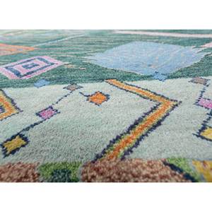 Tapis Manchaha bleu noué à la main en laine et soie de bambou, épaisseur 10 mm, motif géométrique abstrait pour la maison, couloir, modèle rectangulaire - Les-5094 - Product Image 3