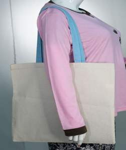 Sacs fourre-tout tendance en coton biologique écologique avec fermeture à bouton et à glissière, logo personnalisé imprimé, sacs de shopping promotionnels, vente en gros - Product Image 4