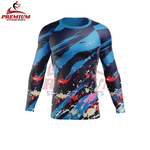 Hombres de manga larga Rash Guard Color sólido de secado rápido transpirable Fitness Wear cómodo para la venta - Product Image 5