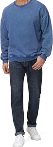 OEM Heavyweight Acid Wash Cotton Sweatshirt <b>Men</b> Street Fashion Vintage Acid Wash Sweatshirt <b>Men</b> Winter <b>Pullover</b> - Product Image 2