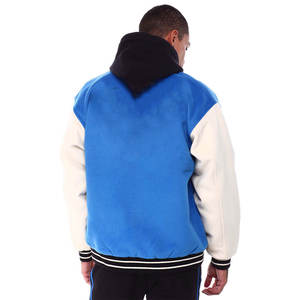 แจ็กเก็ตเบสบอลทีมโรงเรียนวิทยาลัยแฟชั่นไซส์ใหญ่พิเศษเสื้อแจ็กเก็ตเบสบอลผ้ากำมะหยี่ไม่มีลายปักอักษรสำหรับผู้ชาย - Product Image 2