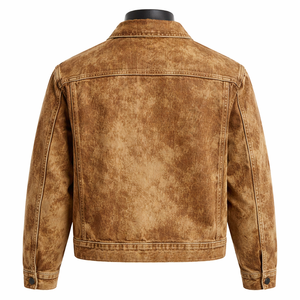 Chaqueta de mezclilla para hombre con lavado ácido, corte oversize, botones frontales, de algodón, al por mayor, OEM ODM, estilo urbano - Product Image 2