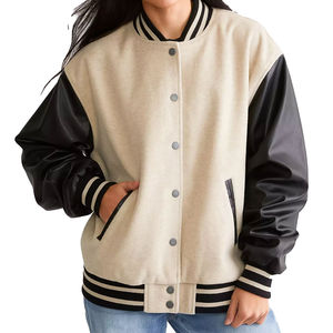 Chaquetas Varsity para Mujer, Servicio OEM, Chaquetas Varsity Cortas de Satén, Chaquetas Varsity de Alta Calidad, Transpirables y de Moda - Product Image 1