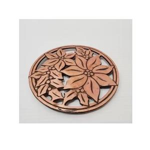 Metal <b>Trivets</b> Brass Finish - Handmade Round <b>Trivets</b> for Pan and Pot Holder - <b>Trivets</b> for <b>Kitchen</b> Table Dinning Table Side Table - Product Image 3