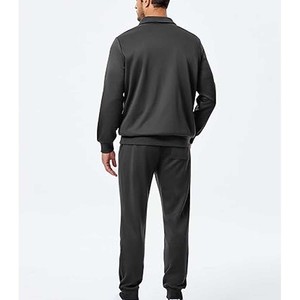 Chándal polar de manga larga liso con estampado de 2 piezas para hombre Quarter Zip con opción de maternidad - Product Image 1