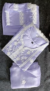 Ensemble Kurti en organza brodé de style Bollywood pour femmes de haute qualité comprenant un pantalon Dupatta Tailles en vrac en gros S-XXXL pour l'été - Product Image 5