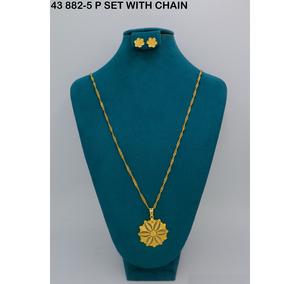 Gold Plated Designer Dubai Jewelry Pendant Chain African Bridal Necklace Saudi Arabia <b>for</b> <b>Women</b> Wedding Jewelry Pendant <b>set</b> - Product Image 3