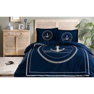Özdilek Ankro Ensemble de housse de couette Ranforce simple bleu marine - Product Image 1