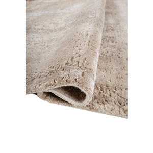 พรมไหมไผ่ผสมขนสัตว์ถักมือลายเอนโทรปี ไอวอรี่ รุ่น AKWS-13078(CS-01) ขนาด 10 มม. รูปทรงสี่เหลี่ยมผืนผ้า ลายแบบนามธรรม สำหรับตกแต่งบ้าน ห้องโถง ห้องพัก ปูพื้นบ้าน - Product Image 2