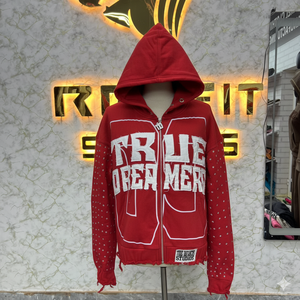 Wholesale Popular Design Newly Arrived <b>Black</b> Zipper <b>Hoodie</b> Rhinestone <b>Zip</b> <b>up</b> Jacket Acid Wash <b>Men</b> Fleece Streetwear <b>Hoodie</b> - Product Image 1