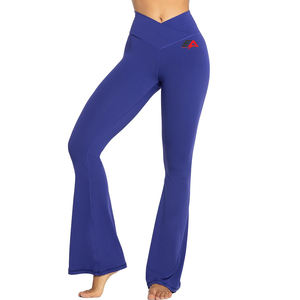 กางเกงวิ่งขาตรงเอวสูงสำหรับผู้หญิงกางเกงขาบานสำหรับเล่นโยคะระบายอากาศได้ดีปรับแต่งสไตล์ฤดูใบไม้ร่วง - Product Image 1