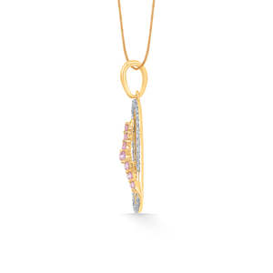 Pendentif classique Opaline Drape Or et Diamant - Product Image 3