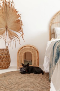 Comfortable Striped Square Classic Rattan Dogs <b>Portable</b> Pet <b>Bed</b> - Product Image 2