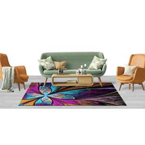 Alfombra moderna, hermosas alfombras con estampado de flores o mariposas, alfombra impresa, alfombra de terciopelo - Product Image 4