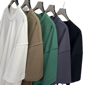 Camiseta de gran tamaño para hombre de 250g de peso pesado, impresión personalizada en blanco de algodón 100% de alta calidad para hombre - Product Image 2