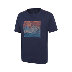 Camiseta gráfica informal para hombre, Camiseta con estampado de puesta de sol de montaña, ropa de calle coreana, Camisa de algodón de estilo para veranos - Product Image 3