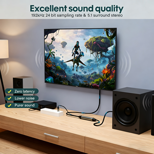 संगीत, गेमिंग, टीवी के लिए 3.5 मिमी x समर्थन करने के लिए नए टस्लिंक ऑप्टिकल ऑडियो केबल यूनिडायरेक्शनल टोलिंक 192 - Product Image 2