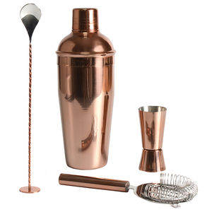 Juego de herramientas de barra Coctelera de acero Diseño único de metal Juego de coctelera de mezcla de bebidas hechas a mano - Product Image 2