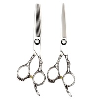 Tijeras profesionales de peluquería, barbería, salón, afeitadora de corte de pelo, profesional, doble adelgazamiento, 6"